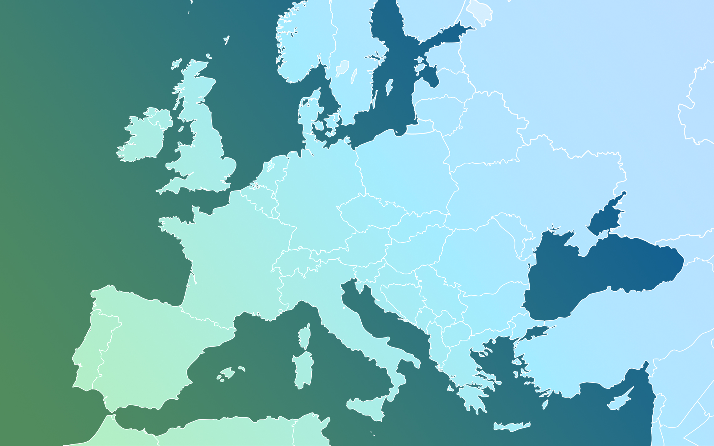 Mapa de Europa destacando Alemania: Ubicación estratégica de Gesinflot como solución líder para la gestión de flotas de transporte en Alemania y en toda Europa.